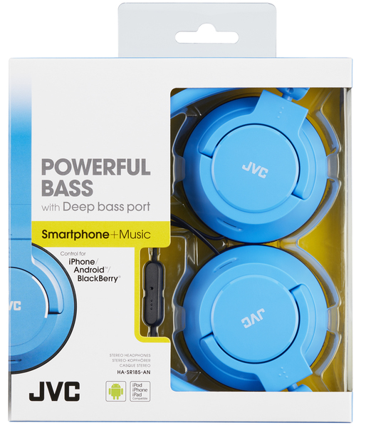 JVC H&ouml;rlur SR185 On-Ear Remote Mic Bl&aring;