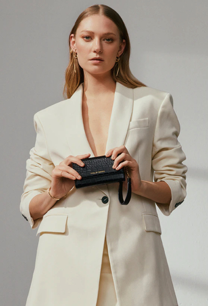 IDEAL SIGNATURE CLUTCH (IPHONE 11/XR JET BLACK CROCO)
