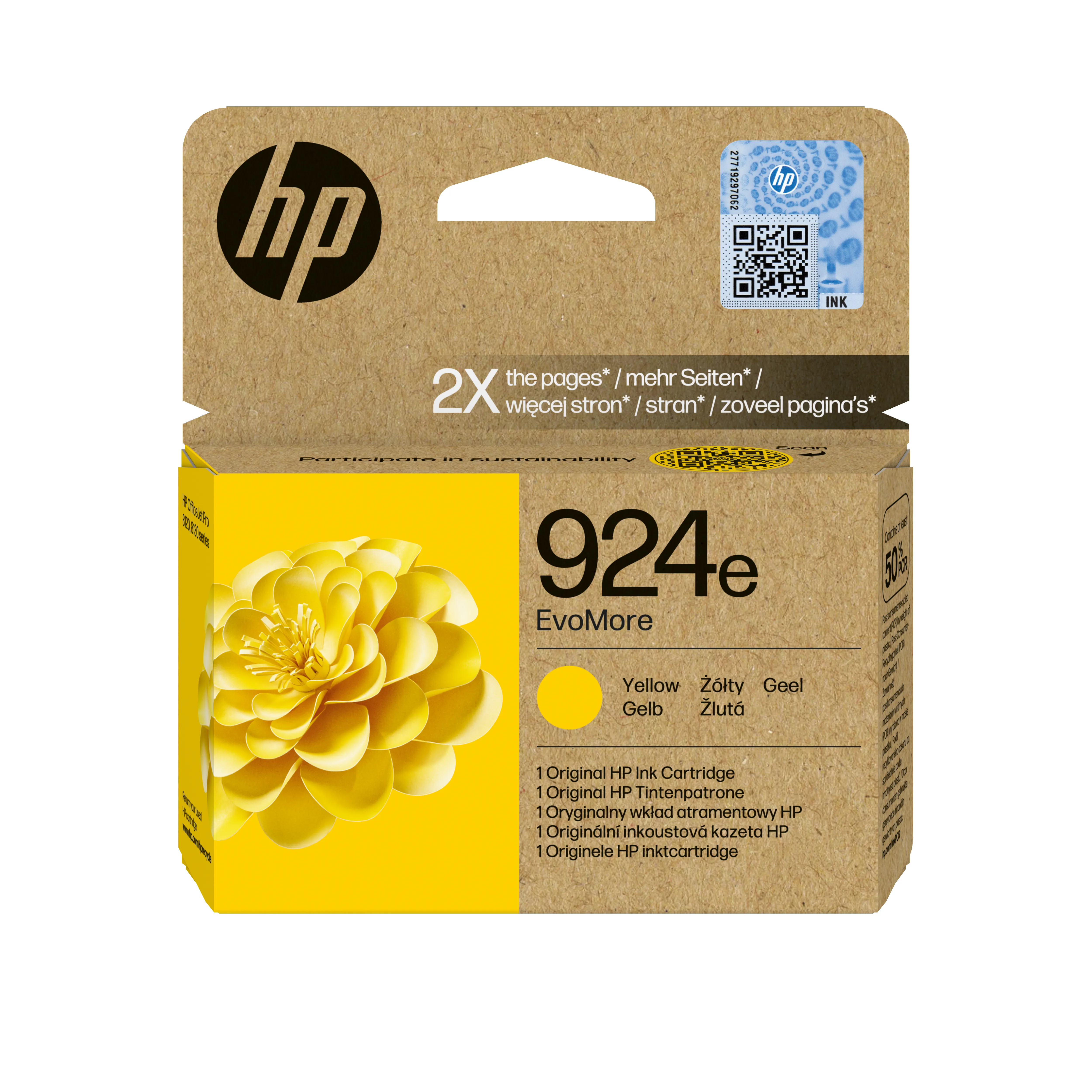 HP 924e EvoMore ink cartridge, 9 ml, Yellow