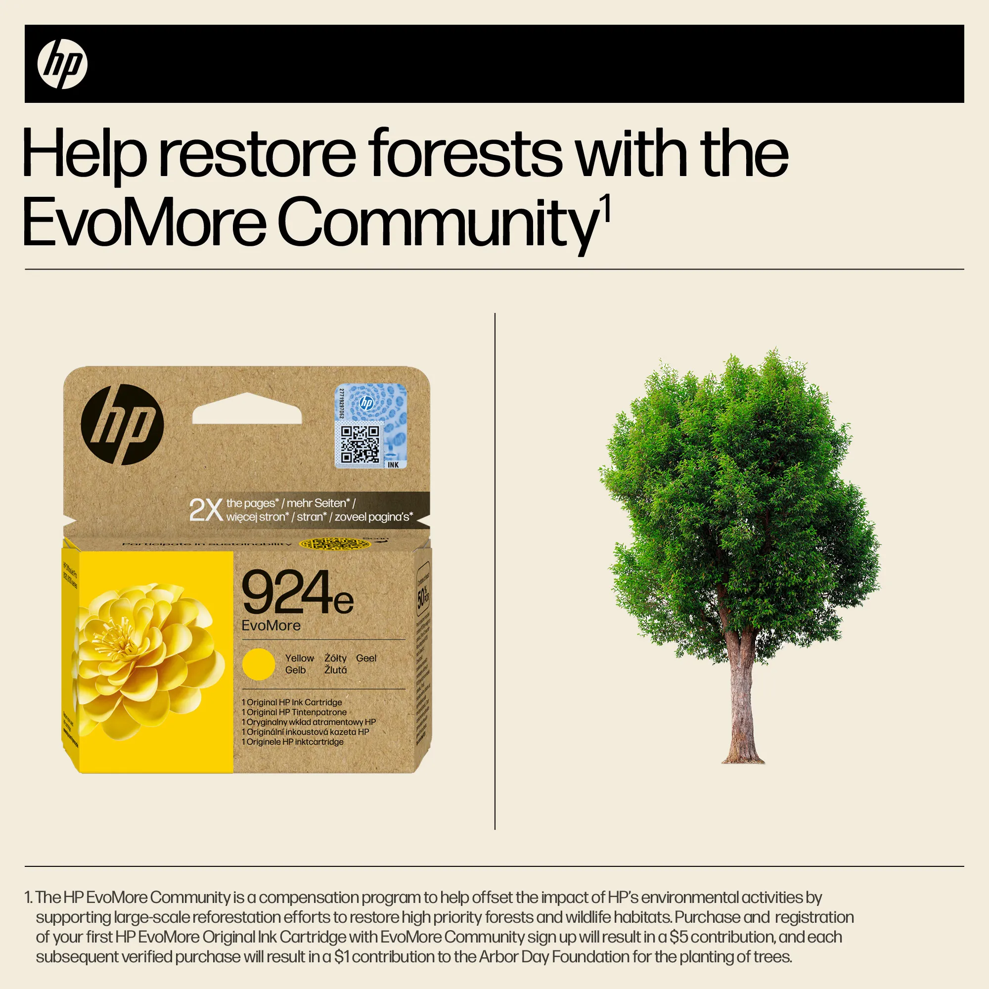 HP 924e EvoMore ink cartridge, 9 ml, Yellow