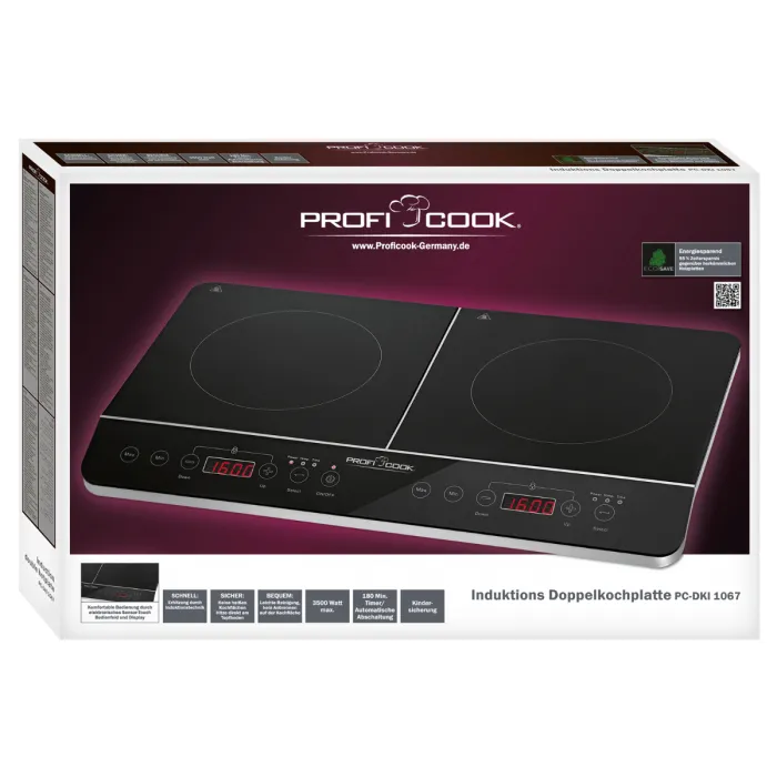 PROFICOOK 501067 2-zons induktionsplatta (svart)