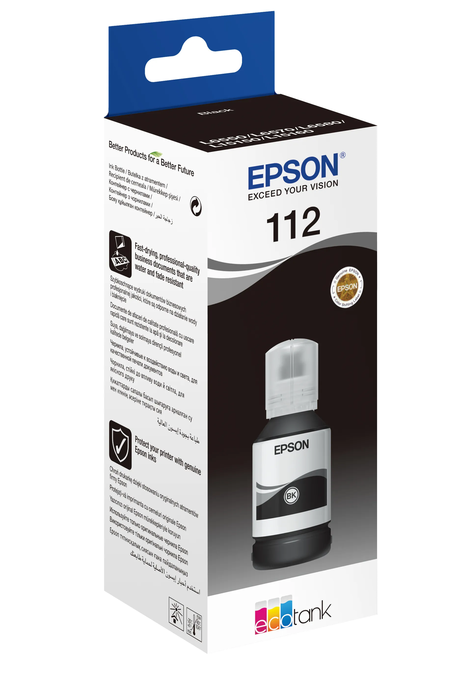 Epson 112 EcoTank -mustepullo, 127 ml, musta