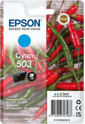 Epson 503 Chillies C13T09Q24020 bl&auml;ckpatron, 3.3 ml, cyan