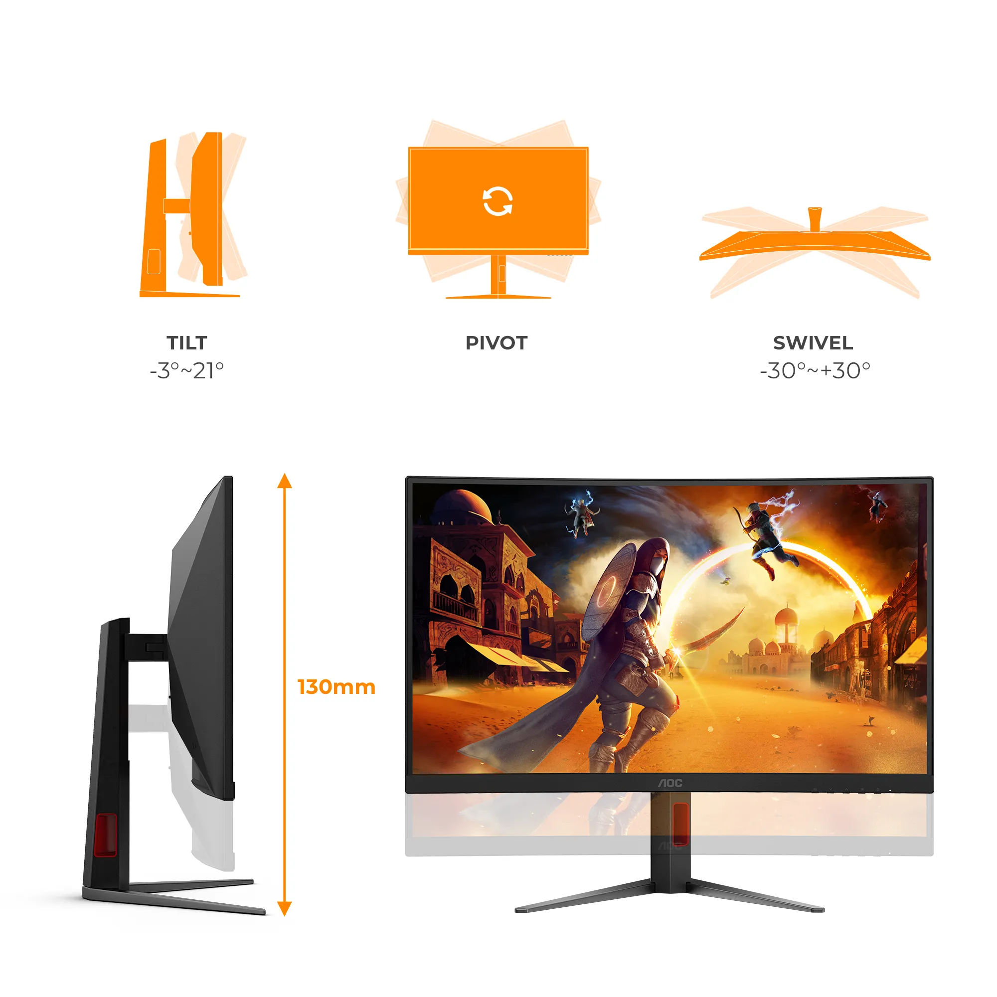 AOC C27G4Z2 27" Full HD, Fast VA, HDR, 260Hz curved gamingsk&auml;rm
