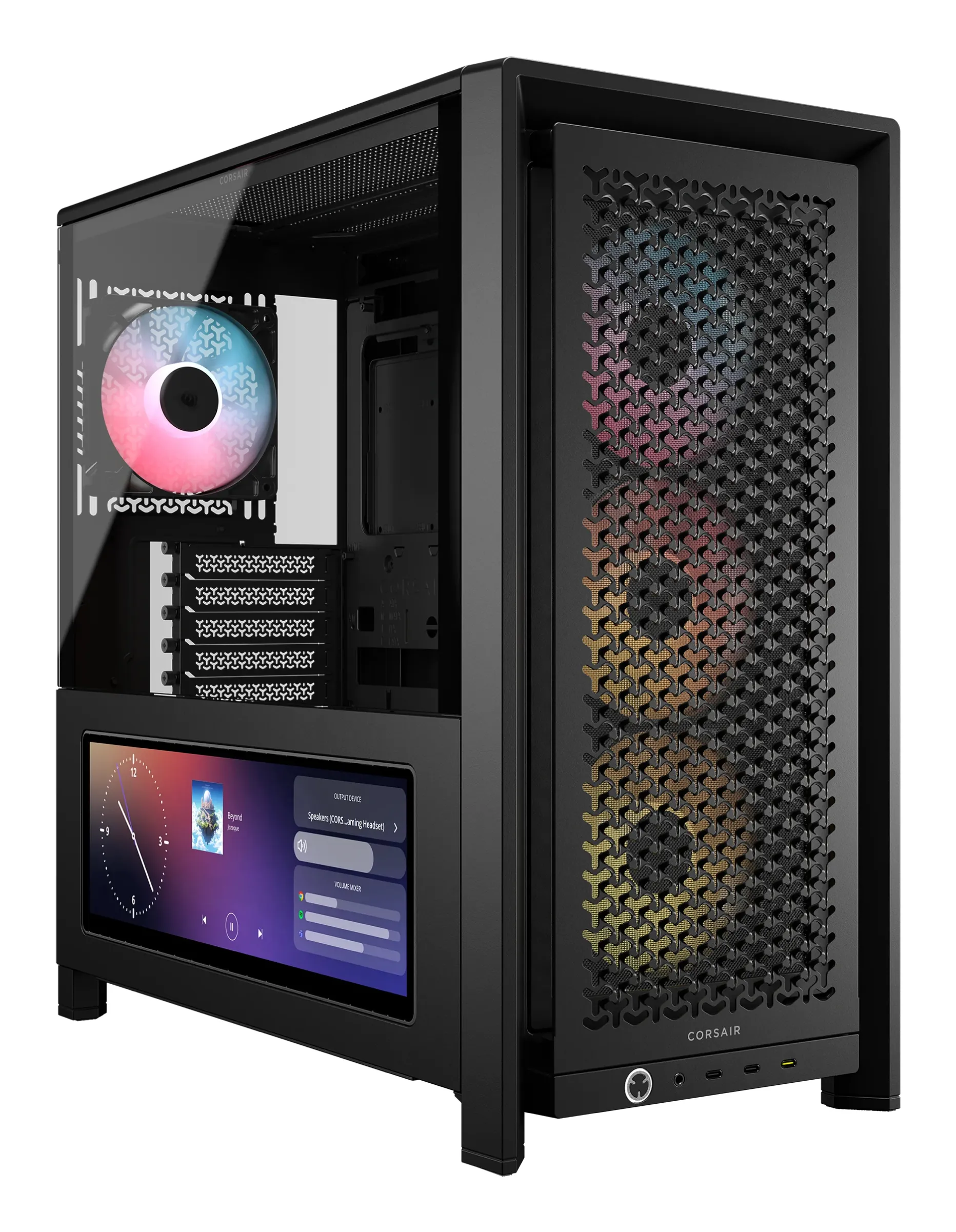 CORSAIR FRAME 4000D LCD RS ARGB Midi-Tower Case with window and RGB lighting, Black