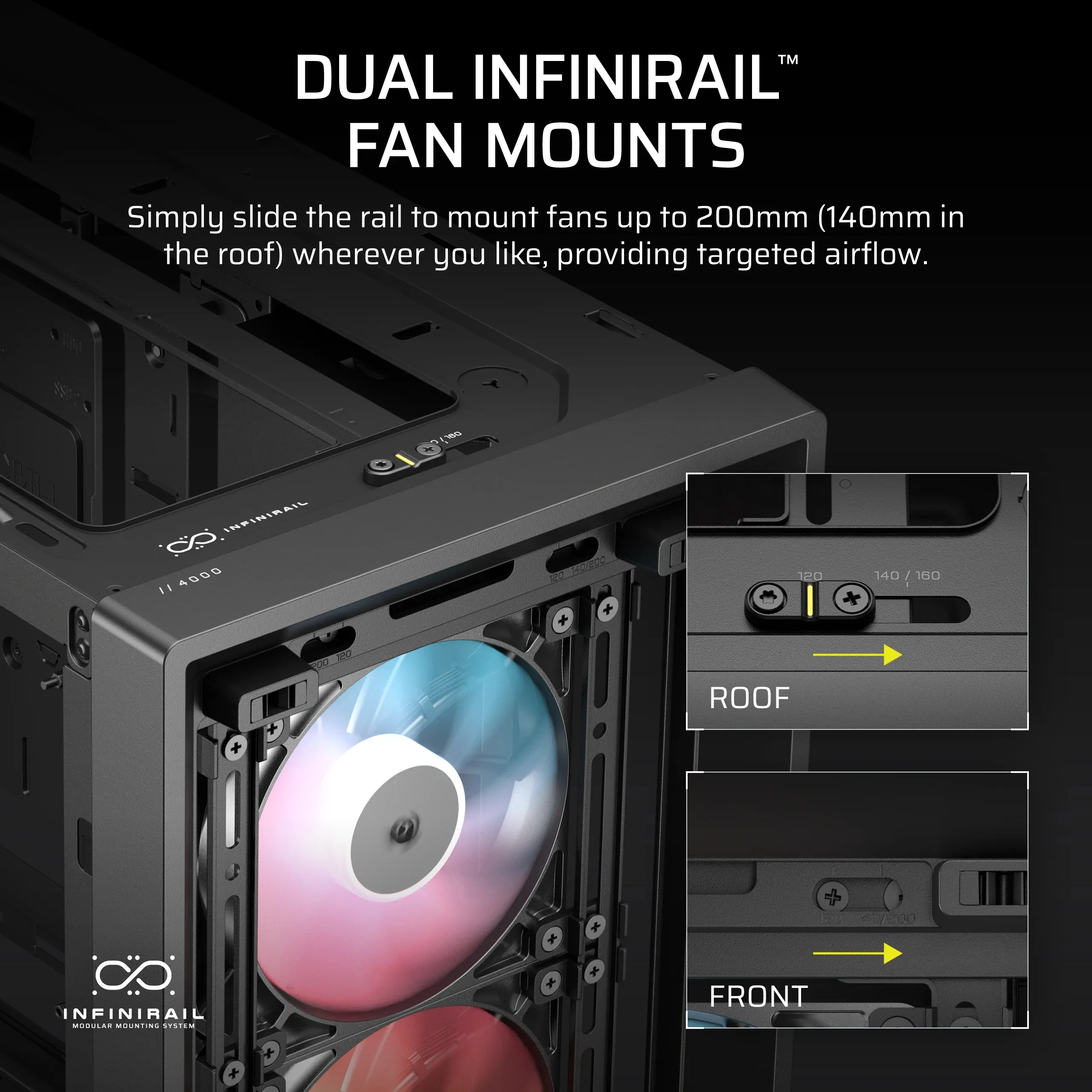 CORSAIR FRAME 4000D LCD RS ARGB Midi-Tower Case with window and RGB lighting, Black