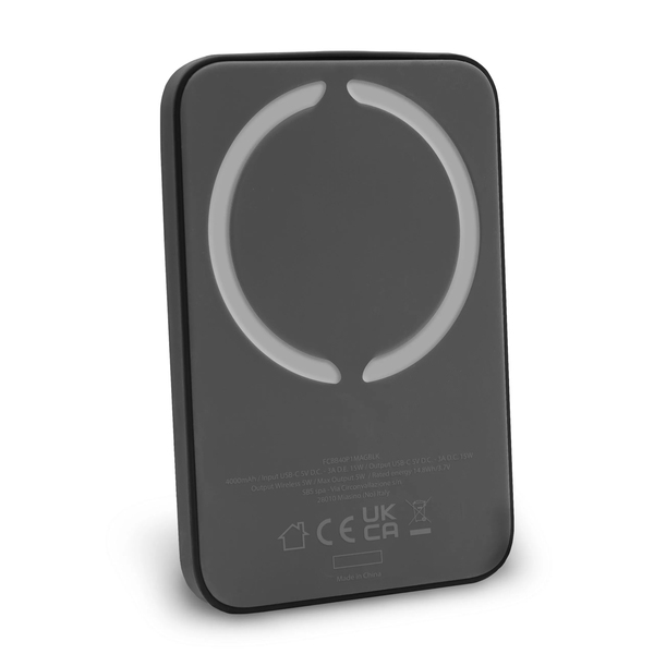 Puro SLIM POWER MAG 4000mAh magnetic power bank for iPhone 12 series or later, black