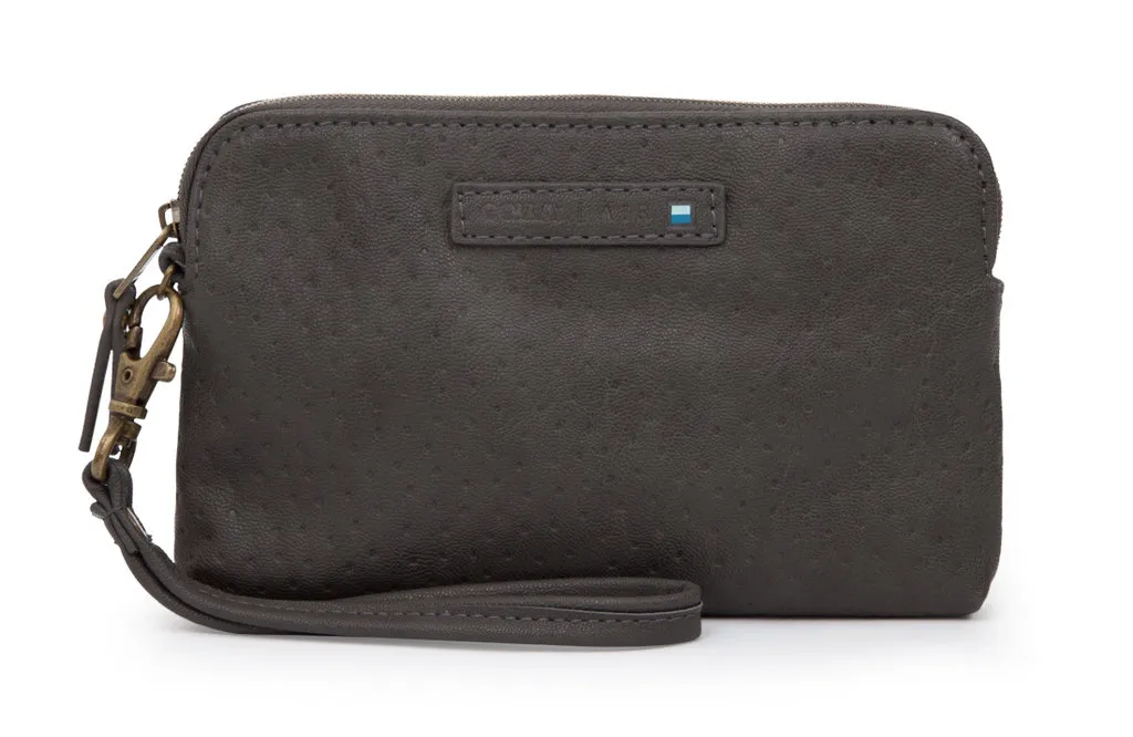 *Golla AIR Wristlet G1635 Ash, tumman harmaa, pussukka-malli vetoketjulla, sis&auml;ll&auml; sivutasku. Sivussa vetoketjutasku. Rannelenkki. Materiaali PU. Yhteensopiva: