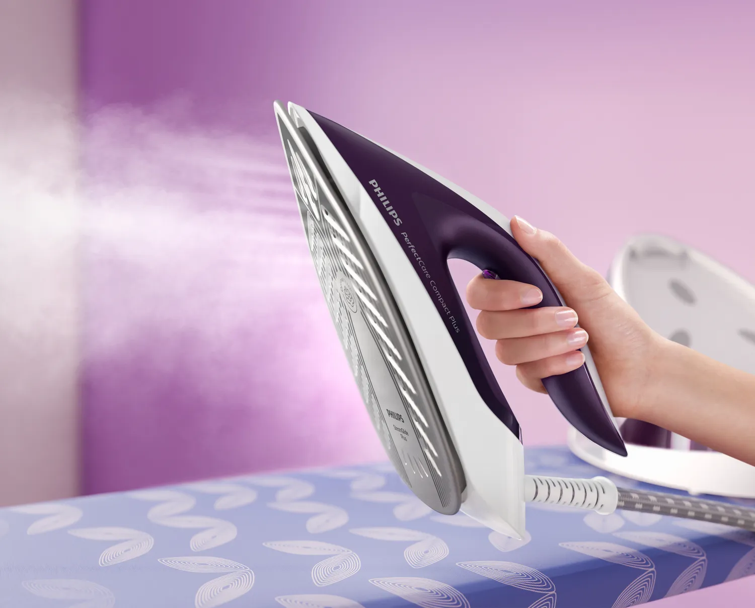 Philips PerfectCare Compact Plus GC7933/30 Steam Generator Iron, 2400W, 6.5 bar, 1.5L, Violet
