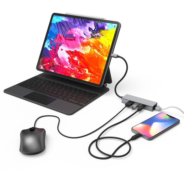 HAMA Adapteri USB-C Multi 4x Porttia LAN