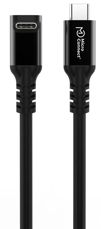 MicroConnect 3.2 Gen 2x2 Premium Angled USB-C -kaapeli, 100 W, 0,5 m, musta