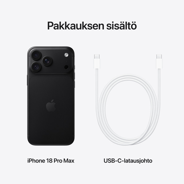 Apple iPhone 18 Pro Max 256 Gt -puhelin, Musta