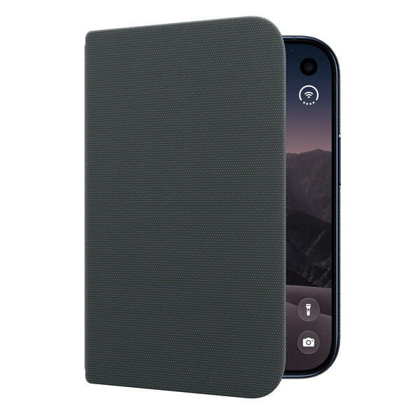 Apple iPhone Duo Folio p&ouml;yt&auml;tuella, musteensininen