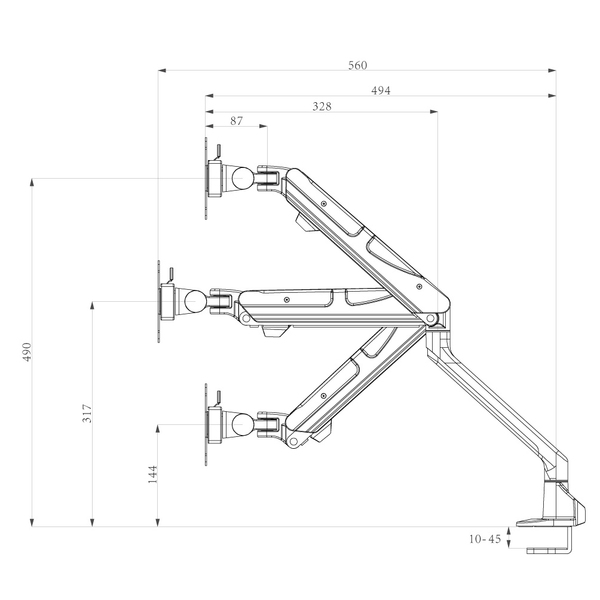 Neomounts by Newstar Select NM-D900 76,2 cm (30&quot;) Puristin/L&auml;pipultattu Musta