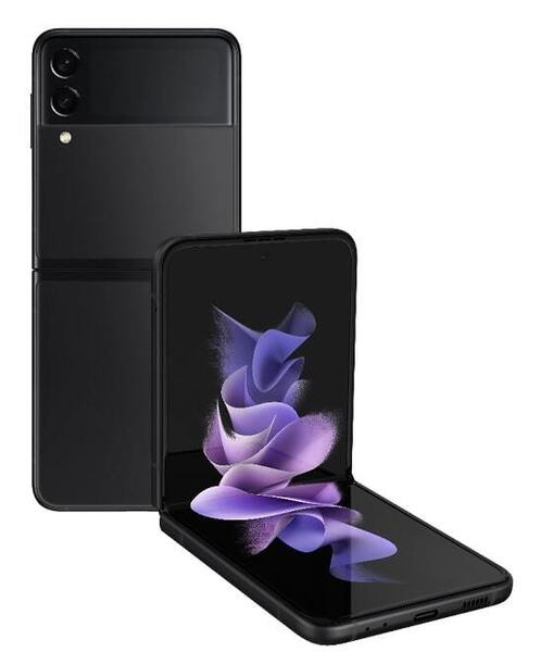 Kunnostettu Samsung Galaxy Z Flip 3 5G 128 Gt, musta (Tyydytt&auml;v&auml; kunto)