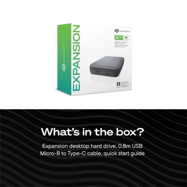 Seagate Expansion Desktop Refresh 8 Tt USB 3.0 -ulkoinen SSD, musta
