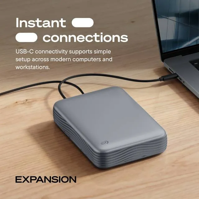 Seagate Expansion Desktop Refresh 8 Tt USB 3.0 -ulkoinen SSD, musta