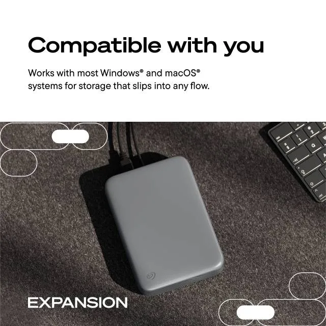 Seagate Expansion Desktop Refresh 8 Tt USB 3.0 -ulkoinen SSD, musta