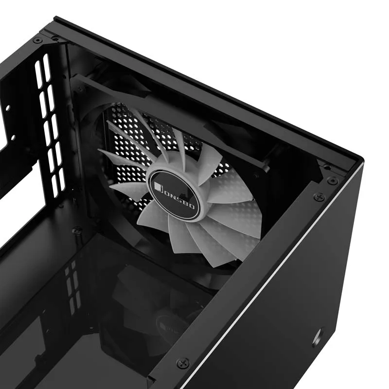 Jonsbo T8, Tempered Glass -Mini-ITX-kotelo, musta