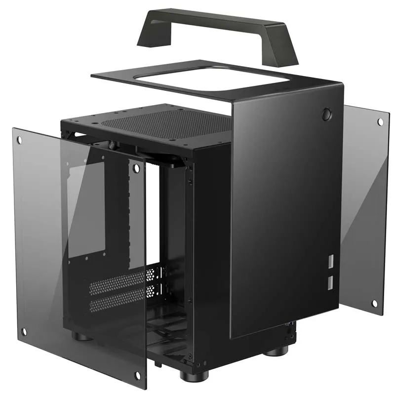 Jonsbo T8, Tempered Glass -Mini-ITX-kotelo, musta