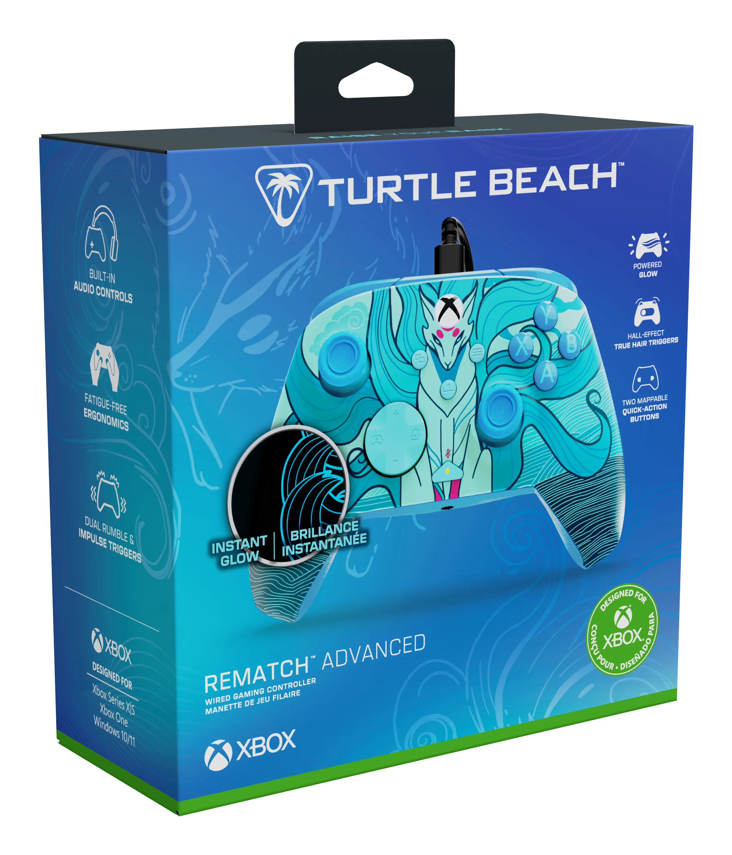 Turtle Beach Rematch Advanced tr&aring;dbunden handkontroll f&ouml;r PC, Xbox Series X|S &amp; Xbox One - Bbl&aring; Kitsune