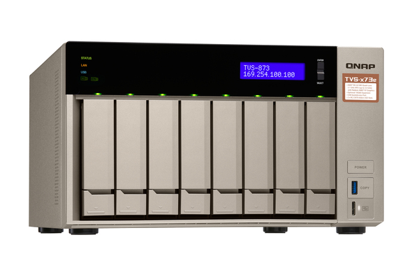 Qnap TVS-873E-4G, 8x h&aring;rdiskplatser - NAS-server