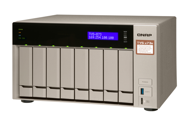 Qnap TVS-873E-4G, 8x h&aring;rdiskplatser - NAS-server