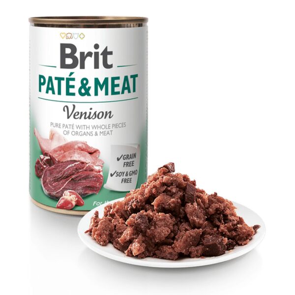Brit P&acirc;t&eacute; &amp; Meat with Venison, Wet food for dogs, Adult, Grain Free, 800g