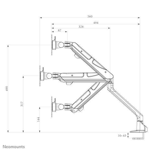 Neomounts by Newstar Desk mount 10  30inch 1 screen Black Max 12kg