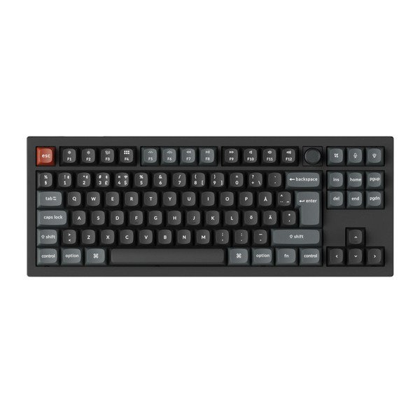 Keychron V3 Ultra 8K 80% -langaton mekaaninen pelin&auml;pp&auml;imist&ouml;, Silk POM Brown, musta