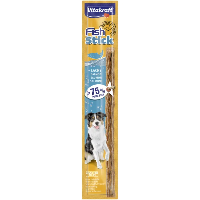 Vitakraft Fish Stick Salmon, Treat for dogs, Adult, 15g