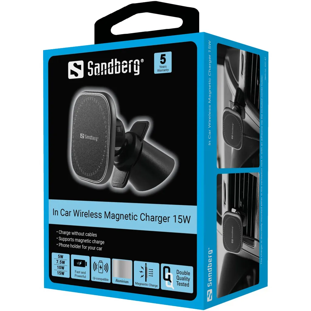Sandberg In Car Wireless Magnetic Charger 15W