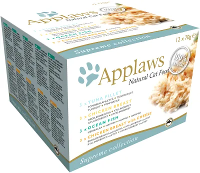 Applaws Variety Selection in Broth, Wet food for cats, Adult, 12 x 70g