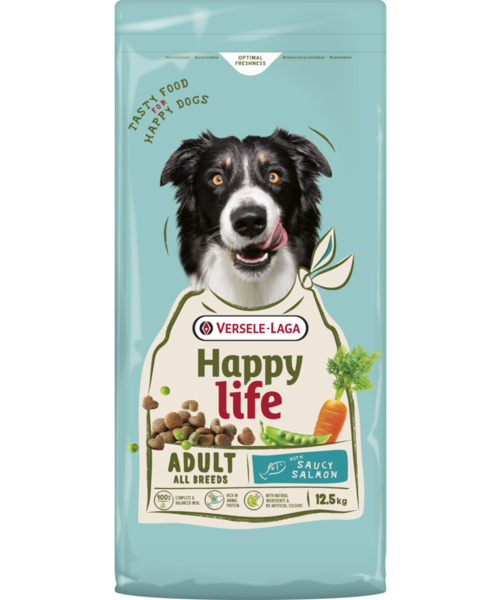 VERSELE-LAGA Happy Life Adult with Salmon, Torrfoder f&ouml;r hund, 12,5 kg