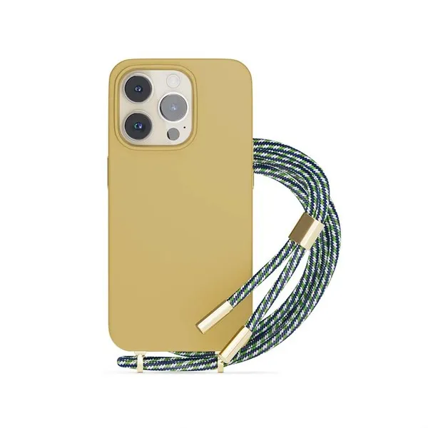 Epico Silicone Necklace, iPhone 14 Plus -suojakuori, Beige