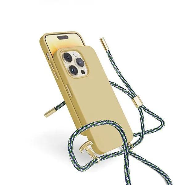 Epico Silicone Necklace, iPhone 14 Plus -suojakuori, Beige