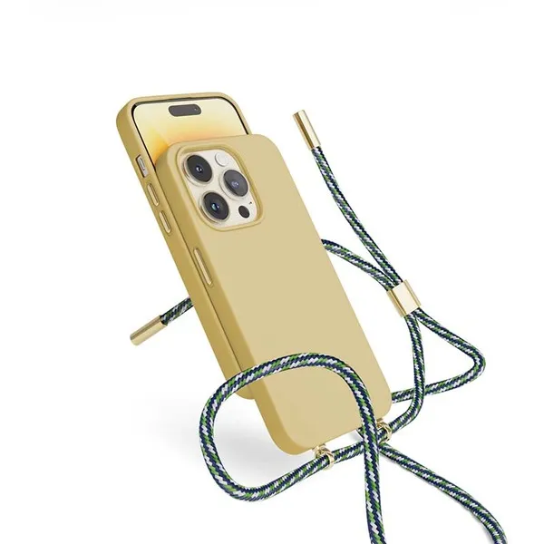 Epico Silicone Necklace, iPhone 14 Plus -suojakuori, Beige