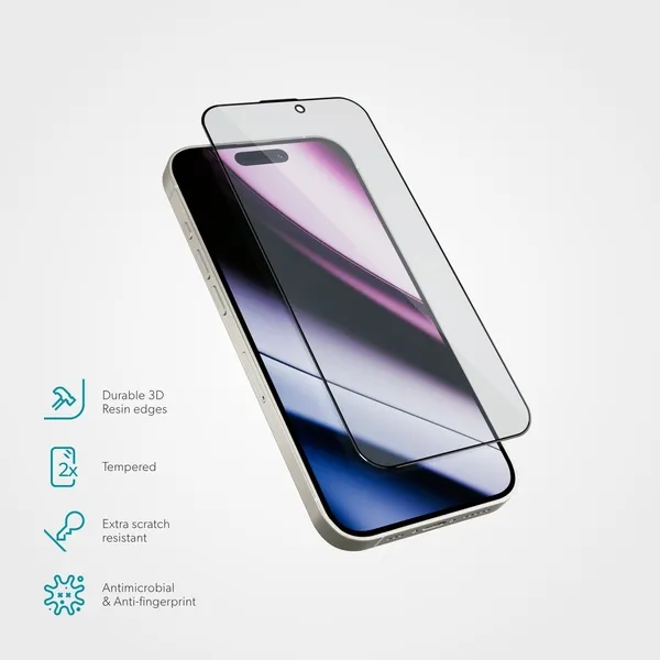 Epico Hero Glass 3D iPhone 16 Pro -puhelimelle - näytönsuoja