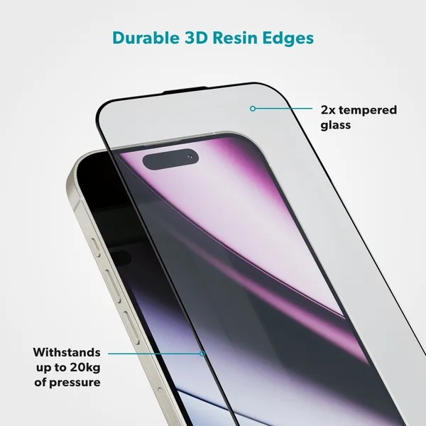Epico Hero Glass 3D iPhone 16 Pro -puhelimelle - näytönsuoja