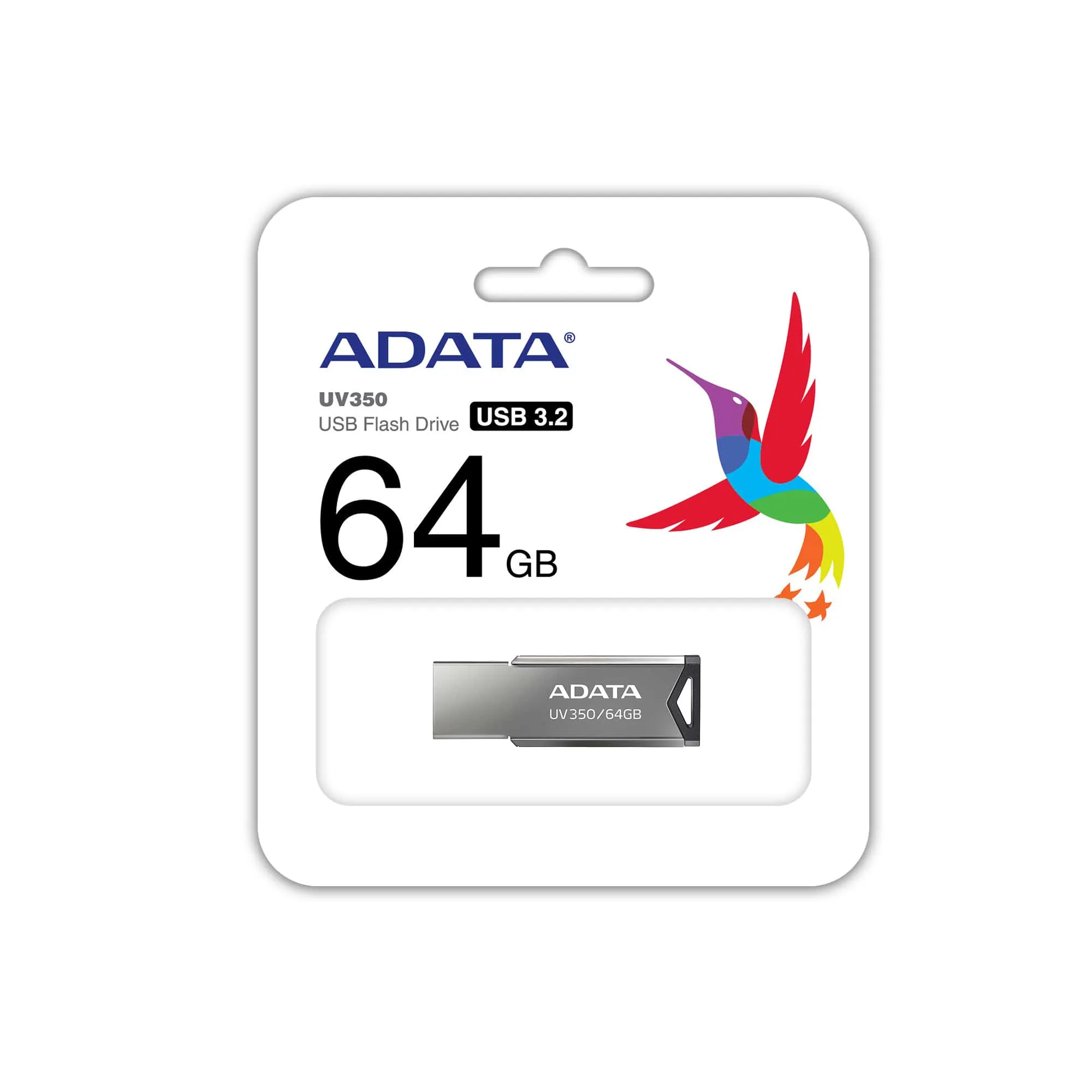 Adata 64 Gt UV350 USB 3.2 Gen 1x1 -muistitikku, Hopea