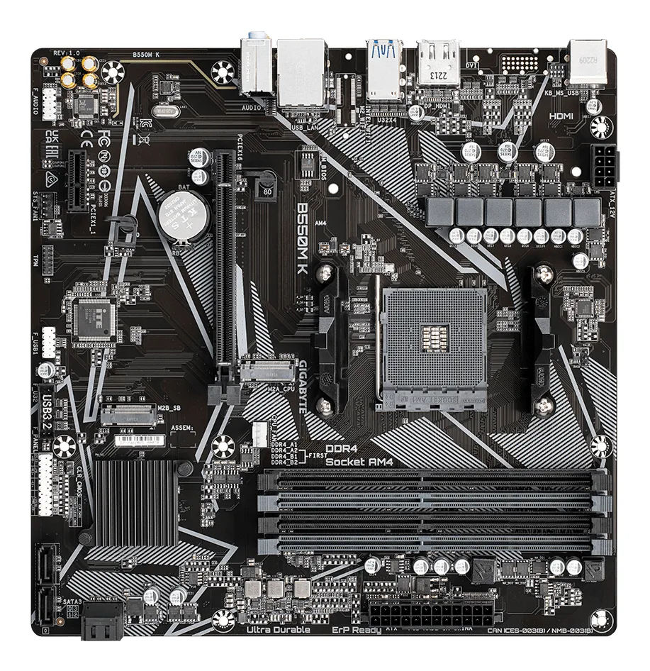 Gigabyte B550M K 1.0 mATX - motherboard