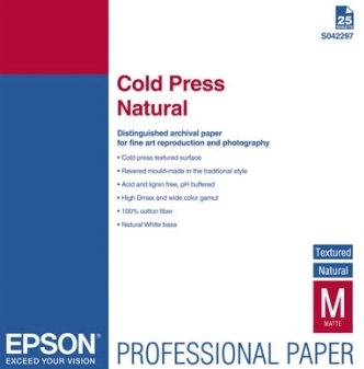 EPSON Cold Press Natural A2, 25 Blatt, 340g/m&sup2;