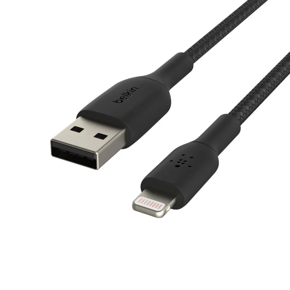 Belkin Boost Charge Braided USB-A - Lightning - kabel, 3 m, Svart