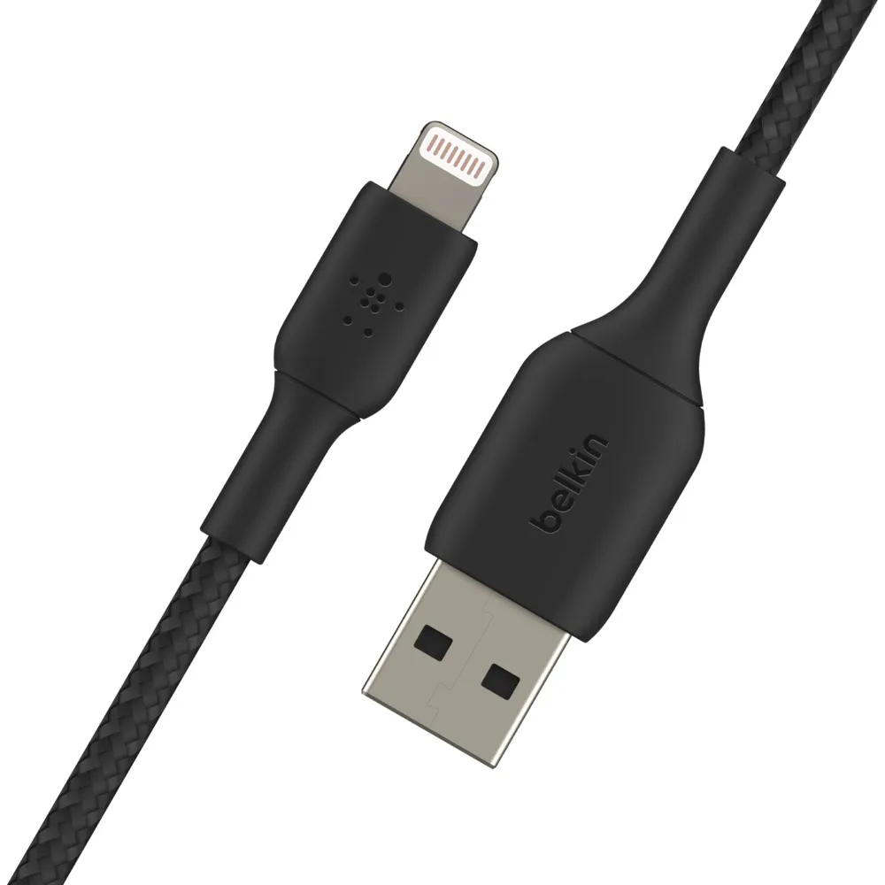 Belkin Boost Charge Braided USB-A - Lightning - kabel, 3 m, Svart