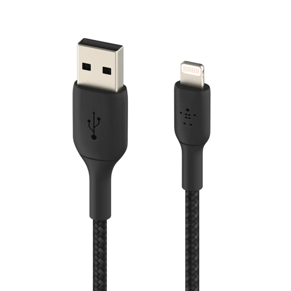 Belkin Boost Charge Braided USB-A - Lightning - kabel, 3 m, Svart