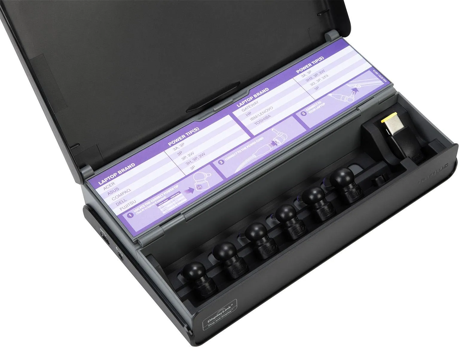 TARGUS UNIVERSAL DOCKING STATION WITH LAPTOP POWER, USB-A 3.0, SV 2K, DV 1K VIDEO, BLACK