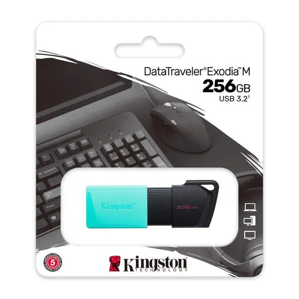 Kingston DataTraveler Exodia M 256GB USB 3.2 Gen 1 - memory stick, Black/Teal
