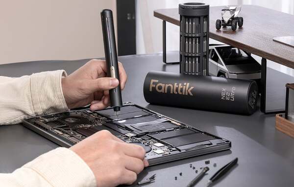 FANTTIK E2 ULTRA Precision Electric Screwdriver, Pen-Style, Gray, 50-Piece Bit Set