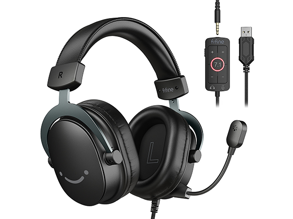 FIFINE H9 gaming headset, svart