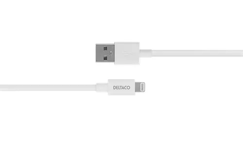 DELTACO USB-A to Lightning, MFi C189, 2m, white